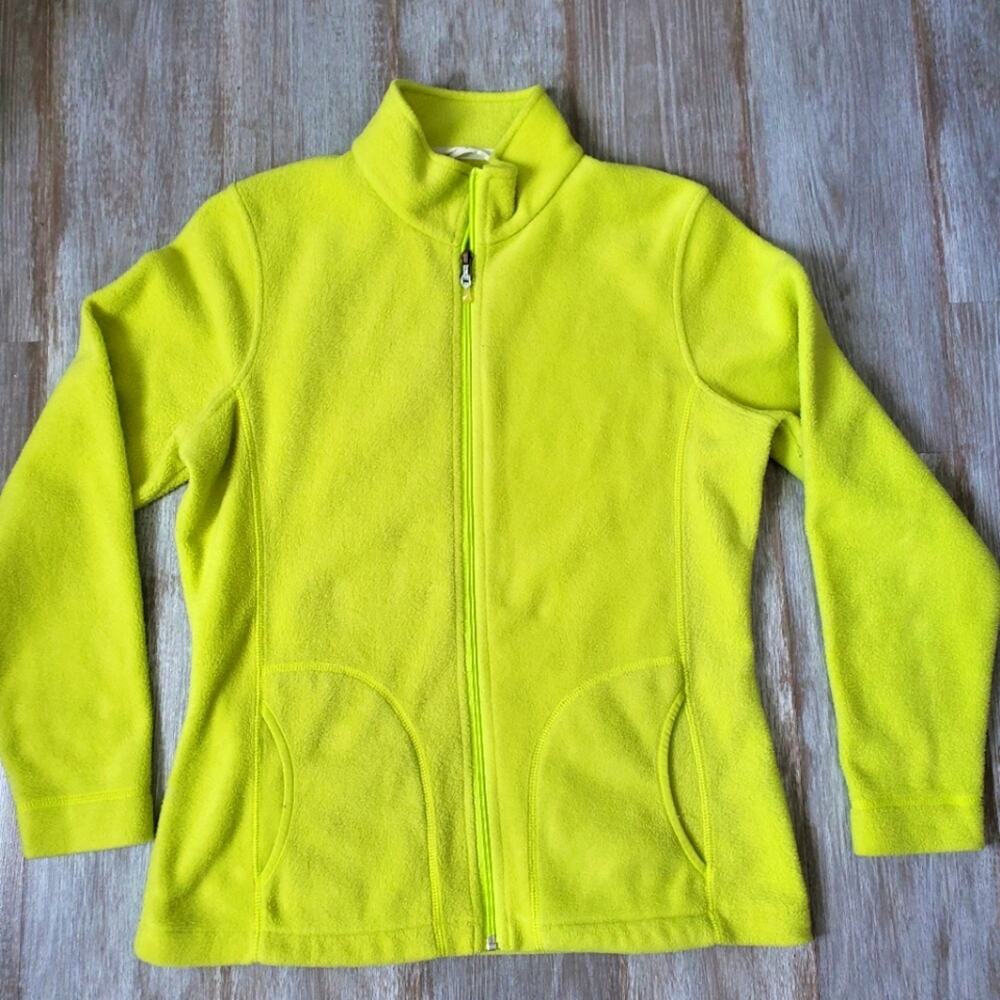Vintage WOOLRICH Yellow Full Zip Front Fleece Jacket Sweater